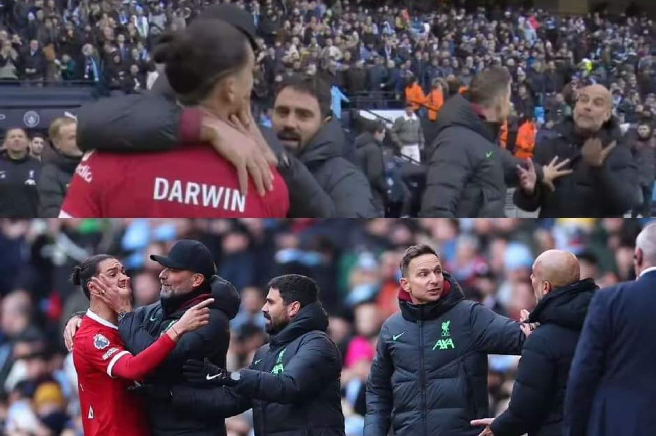 Reason why Liverpool player Darwin Nunez was held back by Jurgen Klopp from angryily attacking Pep Guardiola after the final whistle during the match