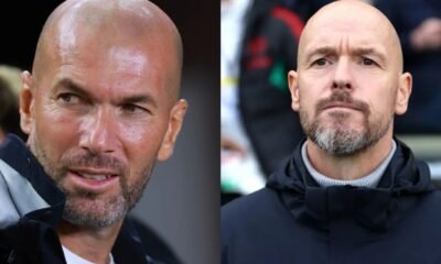 It has been reported that 54 years-old Man United coach Erik ten Hag is 'lining up for new position' as the manager of Manchester United 'faces a threat from Zinedine Zidane'.