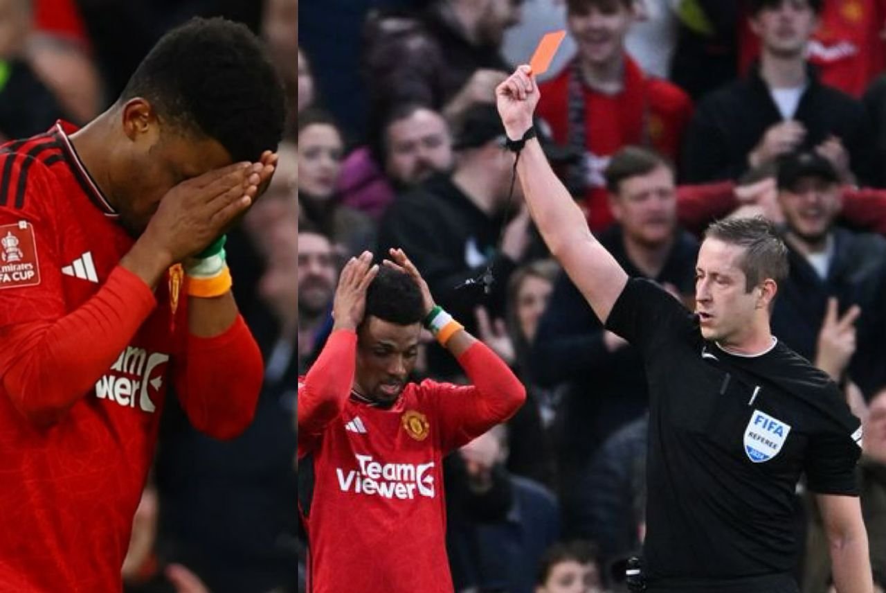 Main reason Amad was sent off during Manchester United vs Liverpool FA Cup quarter-final match