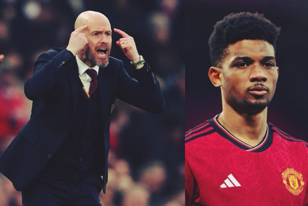 What Manchester United coach Erik ten Hag secretly whisper Amad Diallo after given a red card during FA CUP quarter final match