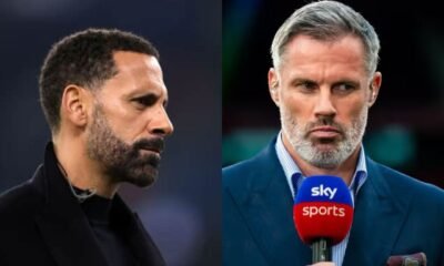 English football pundit Jamie Carragher hit back with a brutal comment at Rio Ferdinand Liverpool post on social media after Manchester United win in the FA CUP Quarter final vs Liverpool