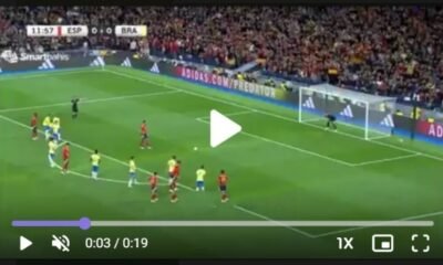 What a goal (VIDEO) Spain 1-0 Brazil - Man City player Rodri Scores a good penalty kick for his country side