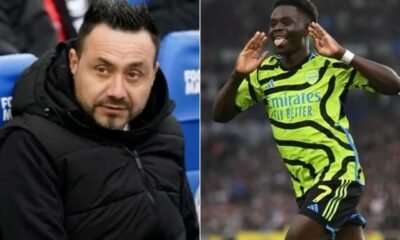 Brighton head coach Roberto De Zerbis speaks on his opinion over Arsenal penalty awarded were Bukayo Saka scored their opening goal