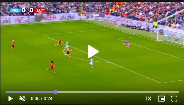 Watch Goal Video: Manchester City 1-0 Luton Town (D. Hashioka) scores ...